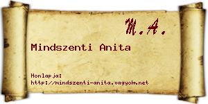 Mindszenti Anita névjegykártya